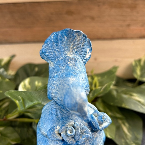 Upcycled Watering Can Planter  Ceramic Shelf Sitter Spring  Blue Counter 6.5 X 4 - Picture 5 of 13